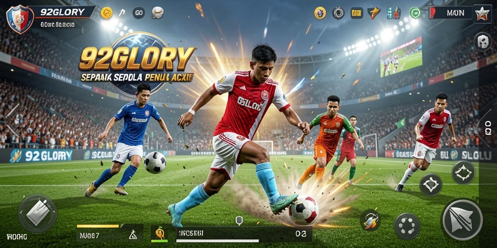 Gameplay seru dalam 92GLORY dengan aksi sepak bola yang mendebarkan.
