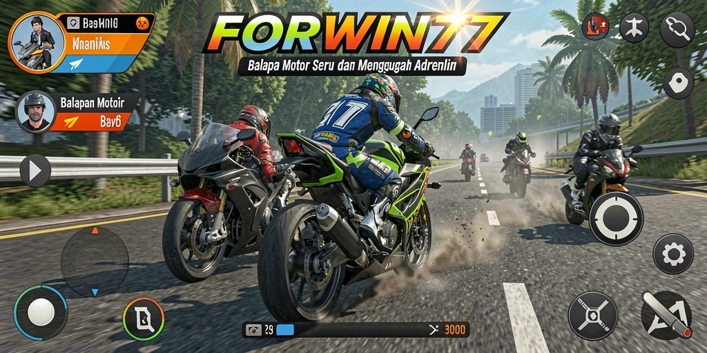 Gameplay seru balapan motor di FORWIN77 dengan grafis menawan.