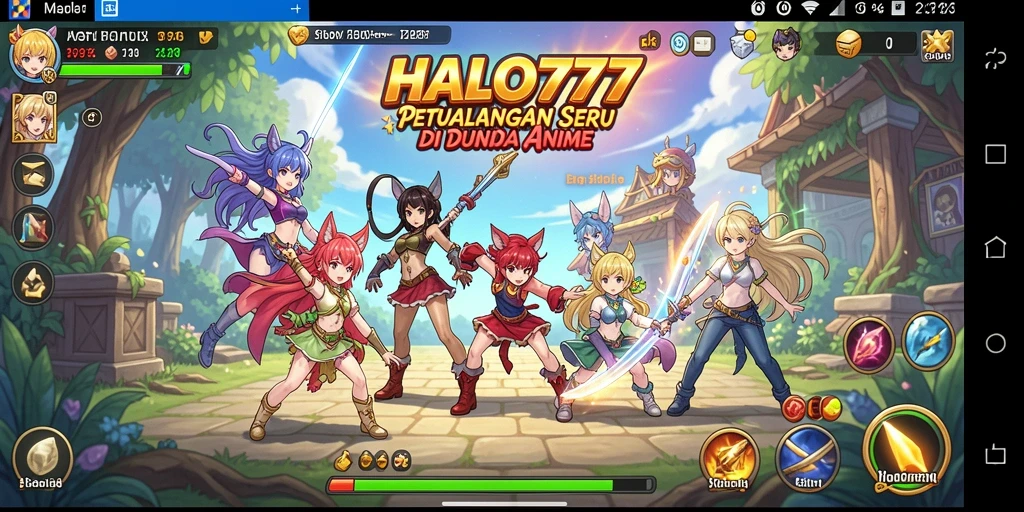 Tampilan screenshot HALO777 menampilkan pertarungan seru dengan karakter anime.