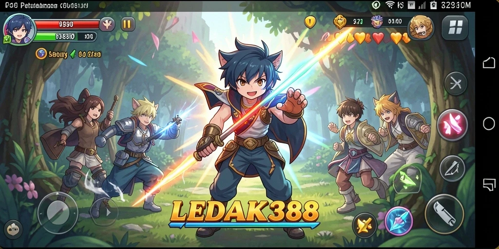 Tangkapan layar gameplay <strong>LEDAK388</strong> yang menunjukkan aksi karakter Anime yang menakjubkan.