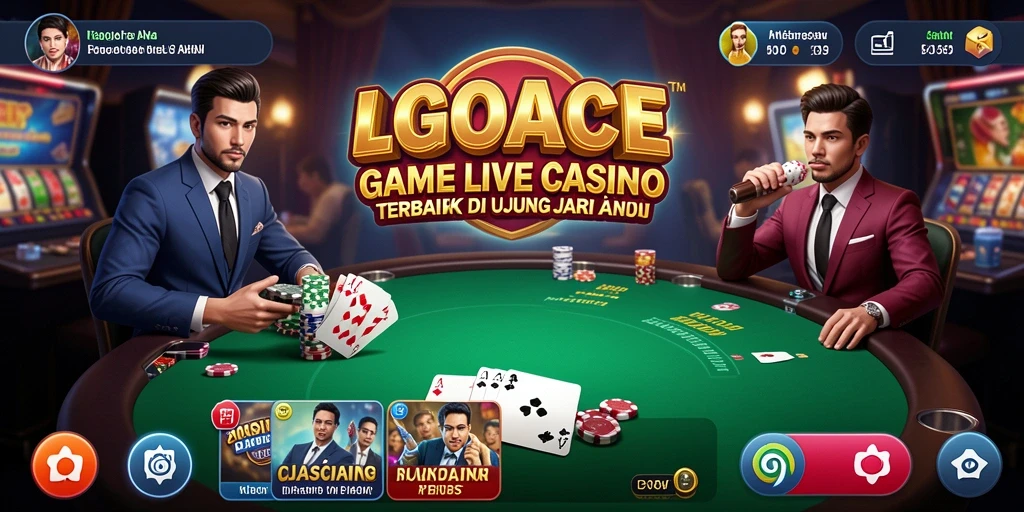 Tampilan antarmuka LGOACE saat bermain Live Casino dengan dealer profesional.