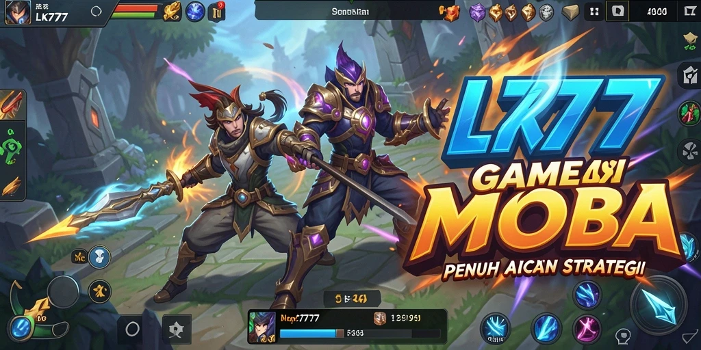 Tampilan gameplay seru LK777 dengan aksi karakter MOBA.