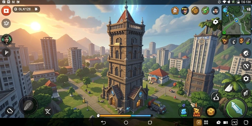 Tampilan gameplay menarik dari OLX128 Tower Defense.