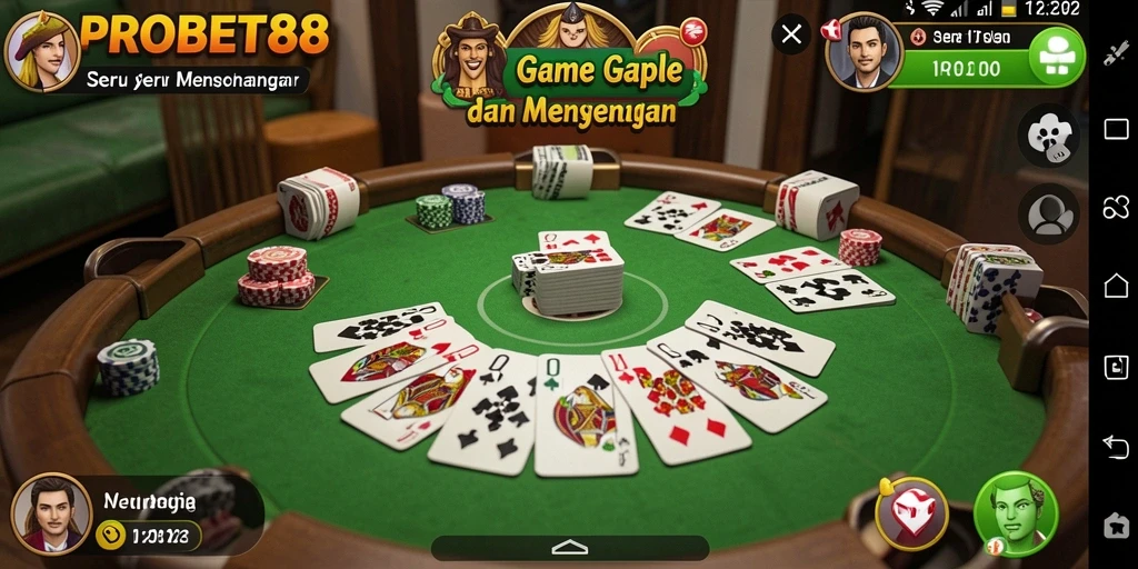 Tampilan gameplay Gaple yang menarik dan interaktif di PROBET88.