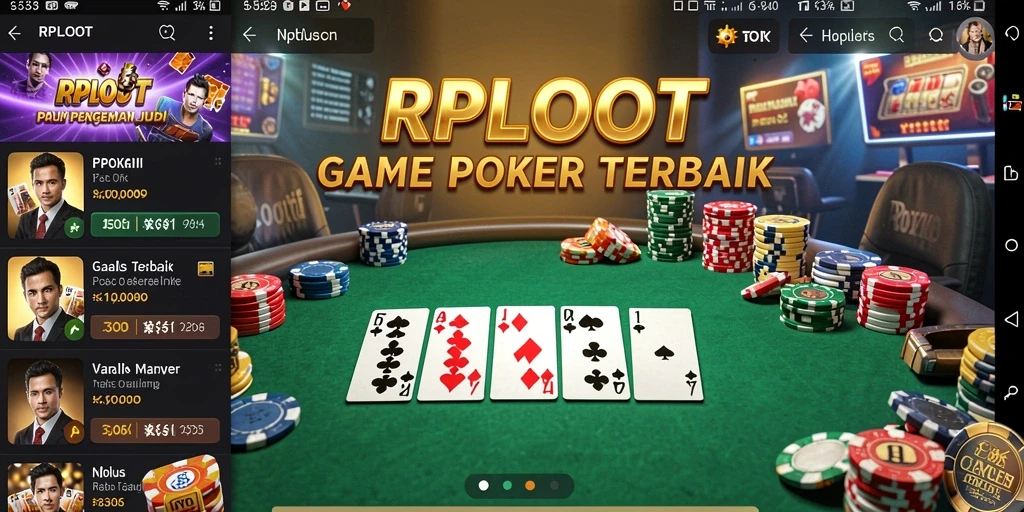 Tampilan gameplay RPLOOT dengan suasana poker yang intens.