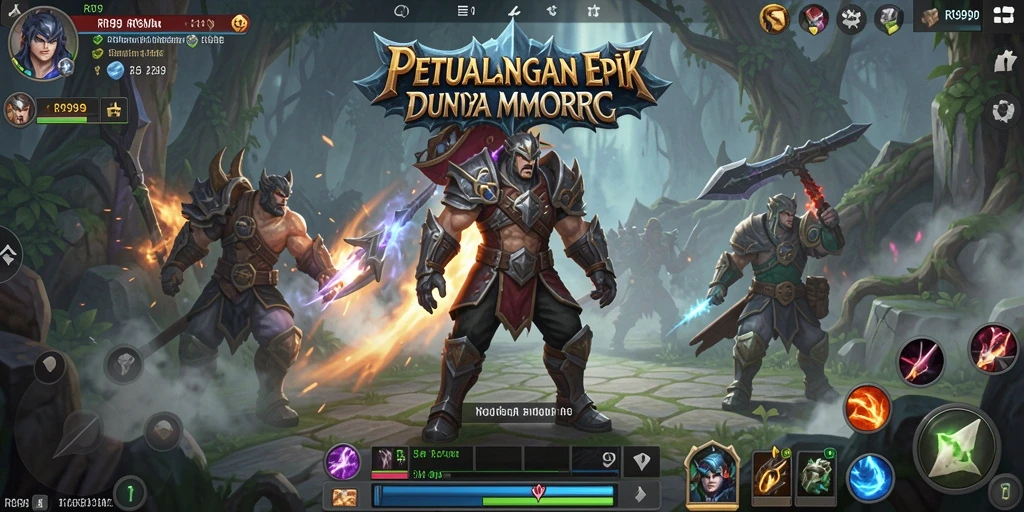 Gameplay MMORPG yang menarik di RR999 dengan aksi seru dan kerjasama antar pemain.
