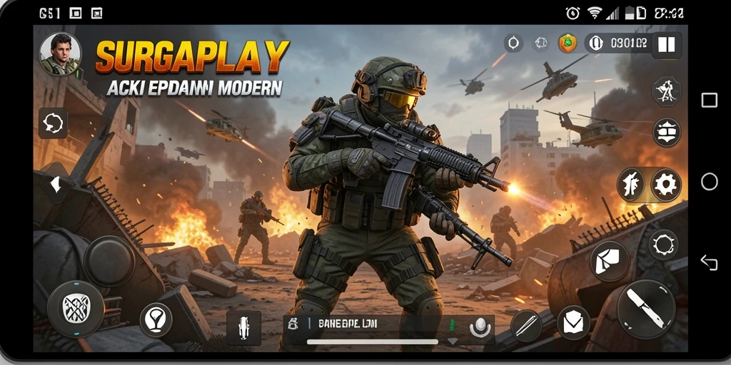 Tampilan gameplay SURGAPLAY yang menegangkan dan penuh aksi.