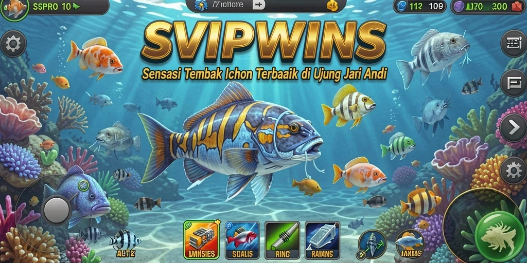 Tampilan gameplay menembak ikan yang seru dan dinamis.