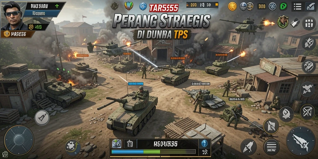 Screenshot gameplay TAR555 menampilkan aksi pertempuran yang seru.