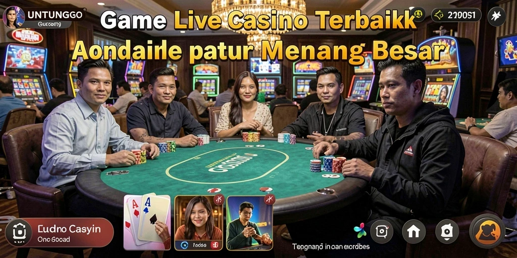 Tampilan mendebarkan dari permainan Live Casino di UNTUNGGO.