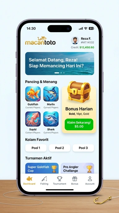 Tampilan antarmuka macantoto yang modern dan user-friendly.